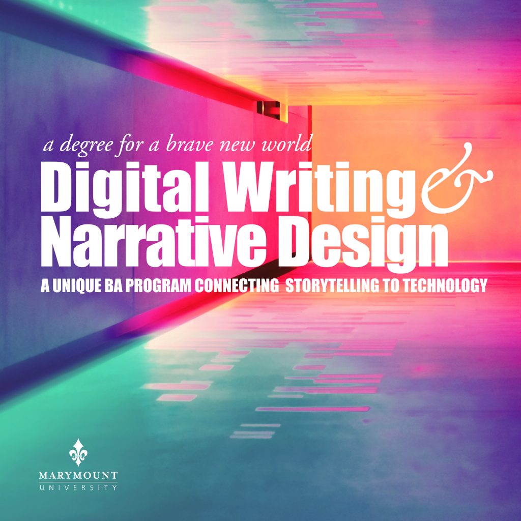 Advertisement (square) for Digital Writing and Narrative Design program