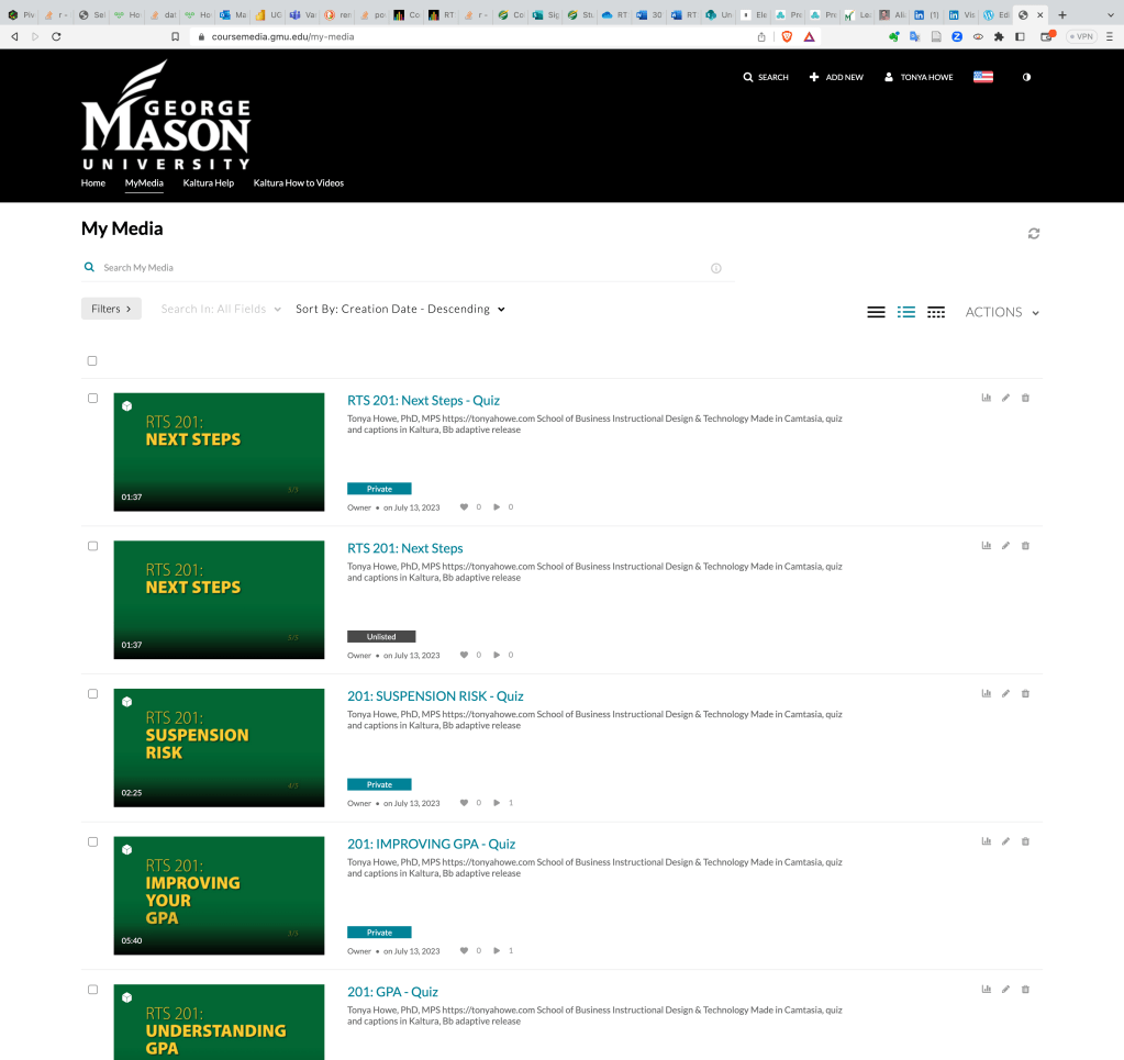 collection of branded videos